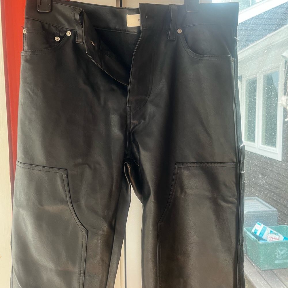 PacSun Black Leather Relaxed Jeans - Adult UniSex
